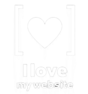 Logo blanco I love my website agencia de diseño web